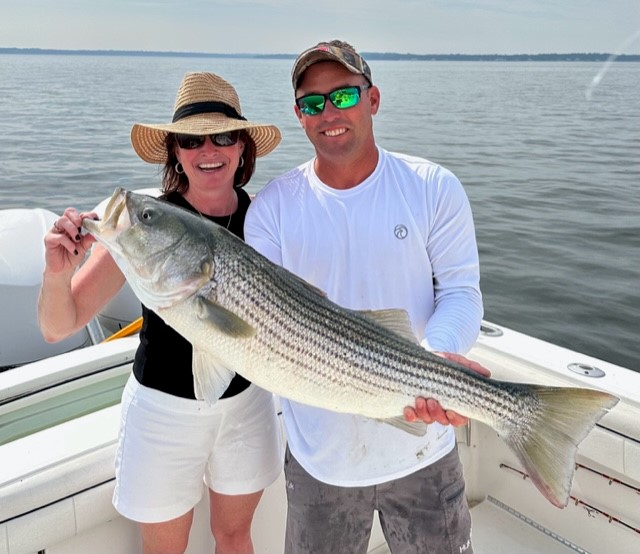 Stickler Charters Stripers at the Statue!